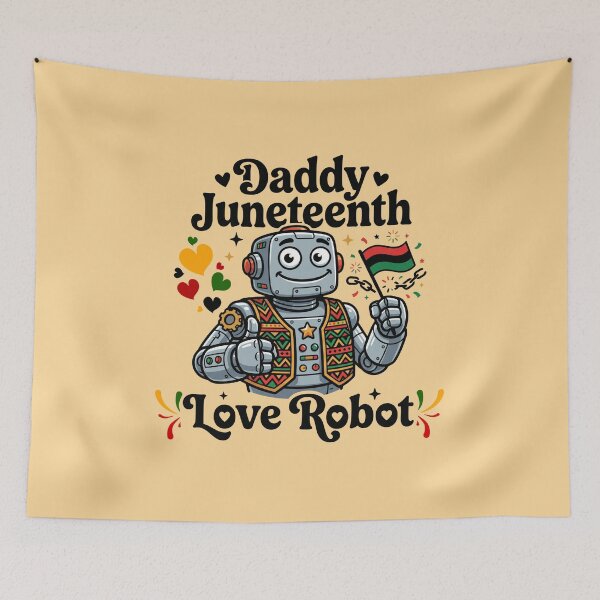 Item preview, Minimal Daddy Juneteenth Love Robot Inspirational Freedom Typography Design for Modern Culture Lovers designed and sold by Im-Ara.