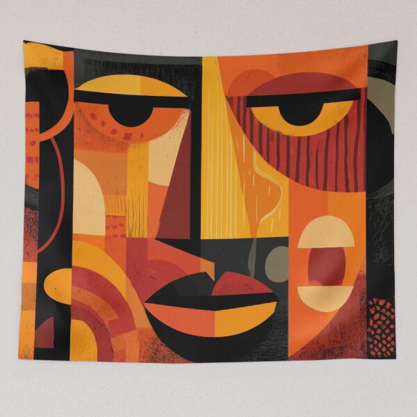 Item preview, Colorful abstract face with shapes designed and sold by anytka.