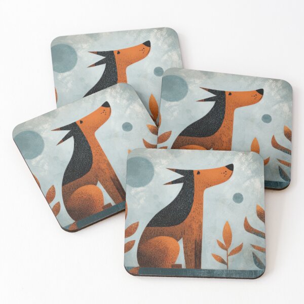 Item preview, Dog sitting among plants and circles designed and sold by anytka.