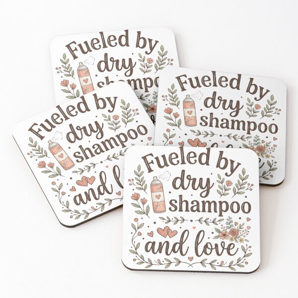 Item preview, Fueled by Dry Shampoo and Love | Funny Mom Life Design | Relatable Mom Humor Quote Print designed and sold by CUTE & FUN CREATIONS.