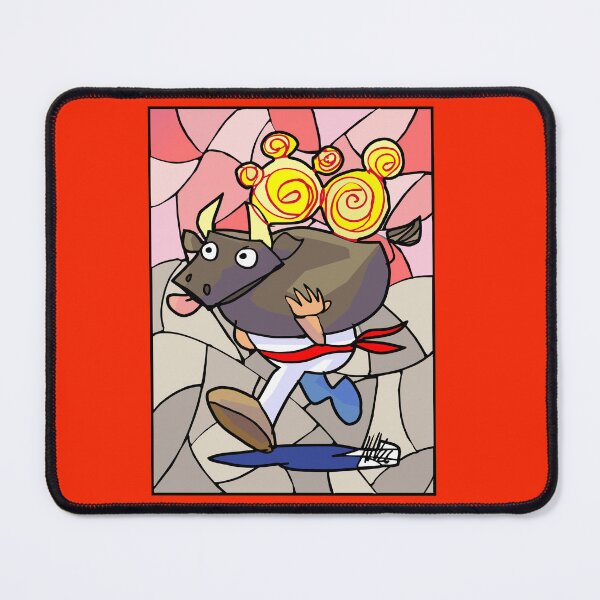 Item preview, COLORED STAINED GLASS WINDOW OF THE FIRE BULL designed and sold by camyss23.