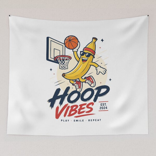 Item preview, Hoop Vibes Funny Banana Basketball Player Retro Sports Design designed and sold by kiralynstration.