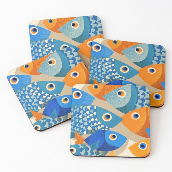 Item preview, Colorful fish swim in a group designed and sold by anytka.