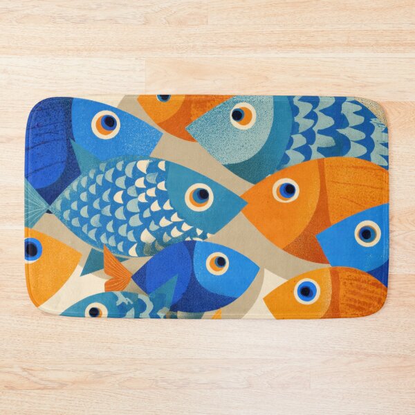 Item preview, Colorful fish swim in a group designed and sold by anytka.
