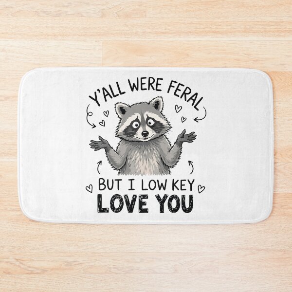 Item preview, Y’all Were Feral But I Low Key Love You Funny Raccoon Retro designed and sold by kiralynstration.