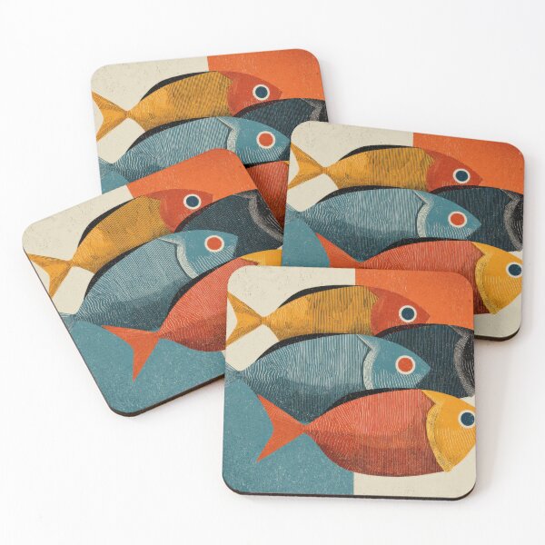 Item preview, Colorful fish swim in simple design designed and sold by anytka.