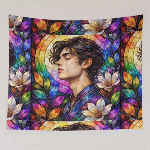 Item preview, Luminous Peace: Ethereal Stained Glass Profile Art designed and sold by Soluna Studio.