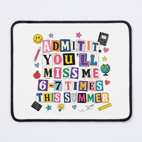 Item preview, Admit It You’ll Miss Me Funny Teacher Matching School Retro designed and sold by kiralynstration.