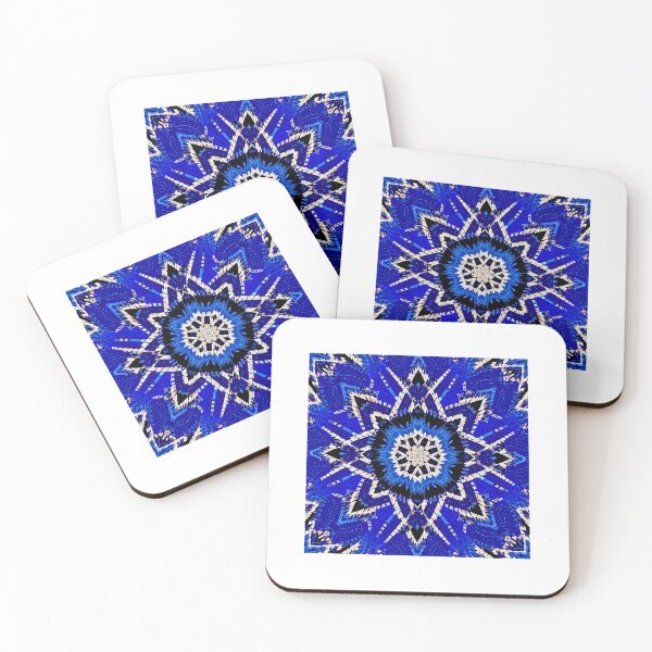 Item preview, Blue Geometric Mandala Tribal Kaleidoscope Pattern Art Design designed and sold by Kavya Art.