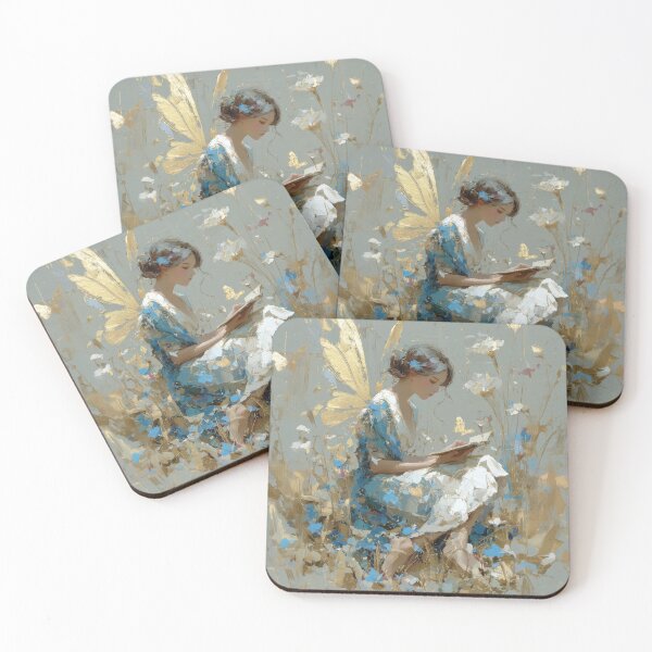 Item preview, Dreamy Golden Butterfly Fairy Reading in Garden designed and sold by colorful-white.