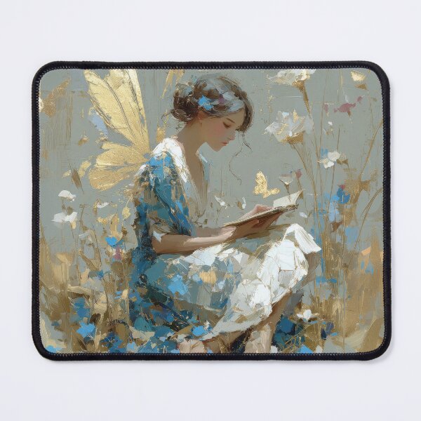 Item preview, Dreamy Golden Butterfly Fairy Reading in Garden designed and sold by colorful-white.