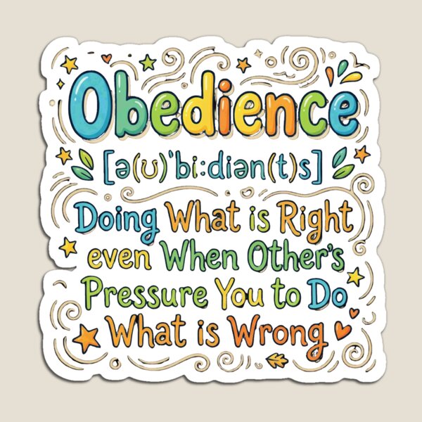 Item preview, Colourful Obedience Definition Hand Lettered Art designed and sold by ArtisticDesignsbyLinda.