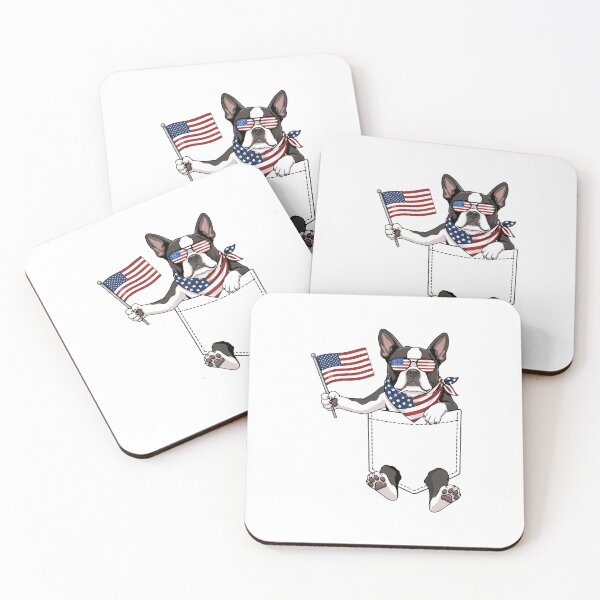 Item preview, Boston Terrier American Flag Patriotic 4th of July Dog designed and sold by kiralynstration.