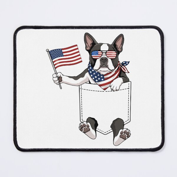Item preview, Boston Terrier American Flag Patriotic 4th of July Dog designed and sold by kiralynstration.