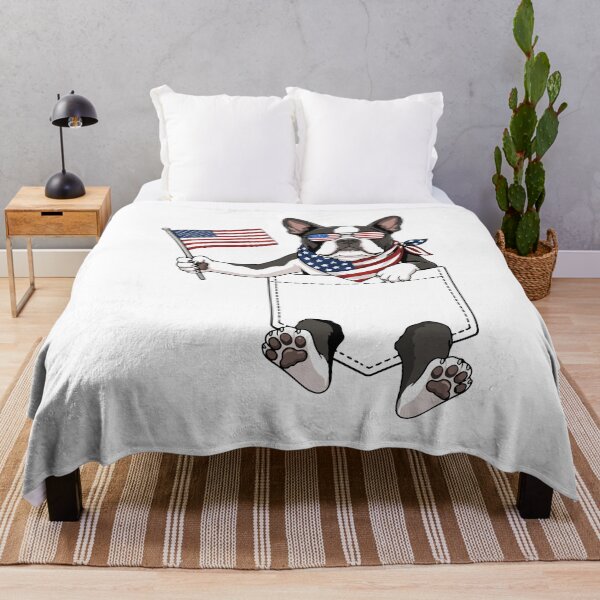 Item preview, Boston Terrier American Flag Patriotic 4th of July Dog designed and sold by kiralynstration.