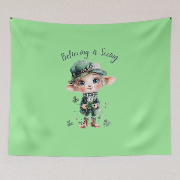 Item preview, Magical Leprechaun "Believing is Seeing" Watercolor Art designed and sold by illeN-Art-World.