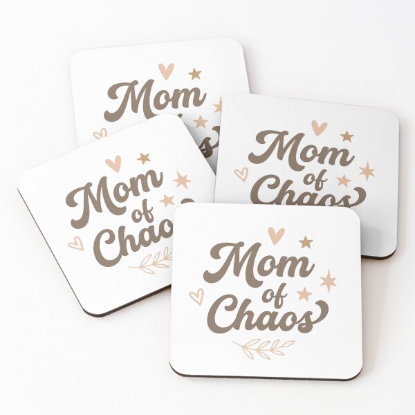 Item preview, Mom of Chaos |Design  Retro Boho Script | Cute Mom Life Humor Quote Sticker Print designed and sold by CUTE & FUN CREATIONS.