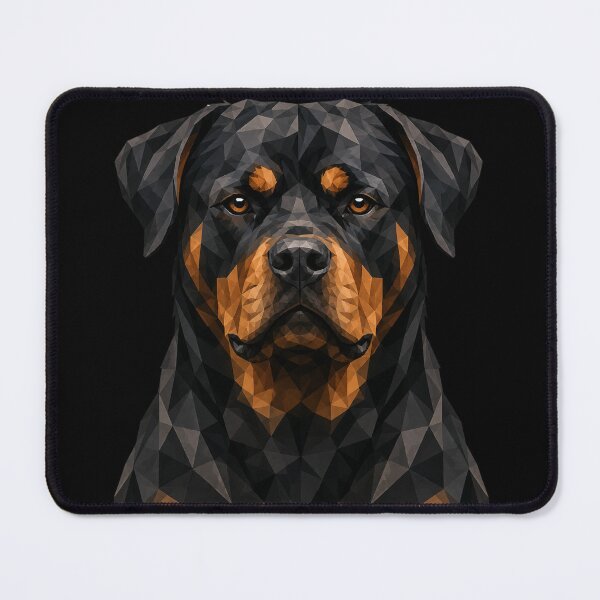 Item preview, Low Poly Rottweiler Portrait | Geometric Rottweiler Dog Art designed and sold by ThreadTheory976.