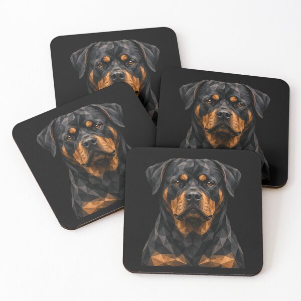Item preview, Low Poly Rottweiler Portrait | Geometric Rottweiler Dog Art designed and sold by ThreadTheory976.