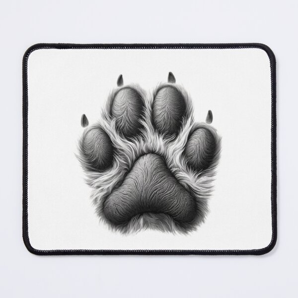 Item preview, Realistic Wild Animal Paw Print – Monochrome Art designed and sold by Pani Kara.