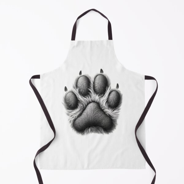 Item preview, Realistic Wild Animal Paw Print – Monochrome Art designed and sold by Pani Kara.