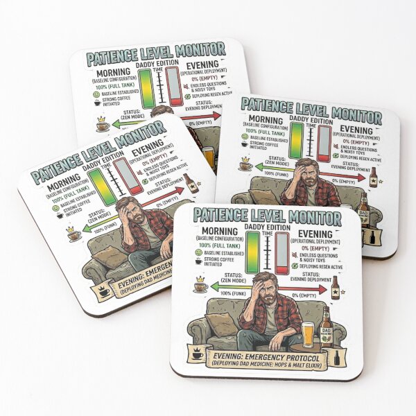 Item preview, Dad Patience Level Monitor - Funny Fatherhood Emergency Protocol designed and sold by DailyStruggleCo.