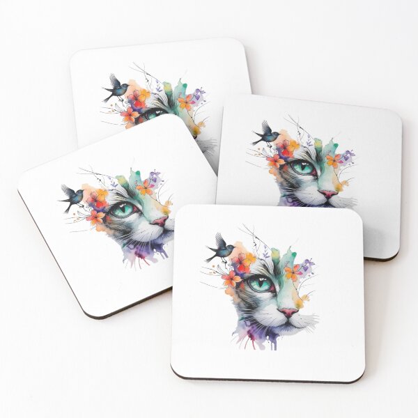 Item preview, Colorful Surreal Cat Face Garden Art designed and sold by Pani Kara.