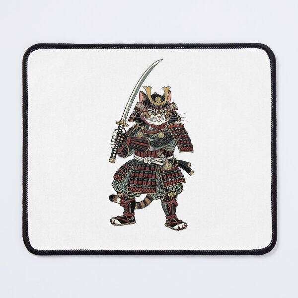 Item preview, Samurai Cat Warrior in Traditional Japanese Armor designed and sold by PawsAndWilds.
