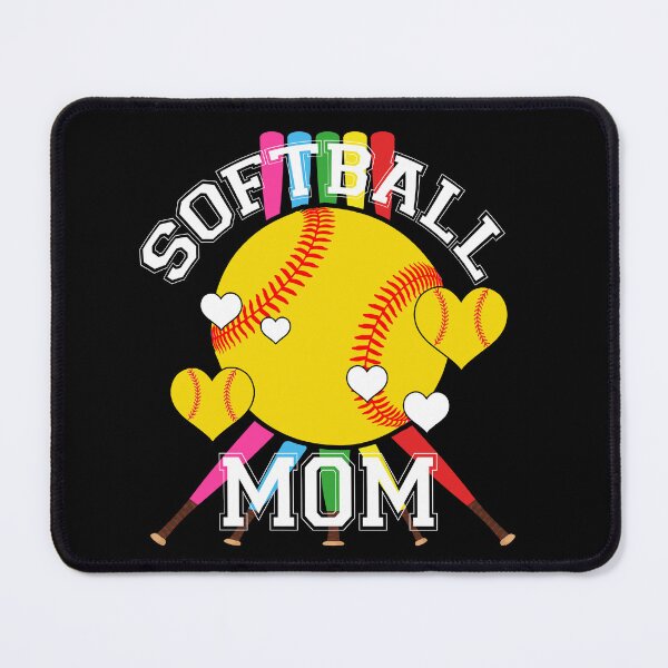 Item preview, Colorful Softball Mom Heart Bat Design designed and sold by LashondaGreen89.