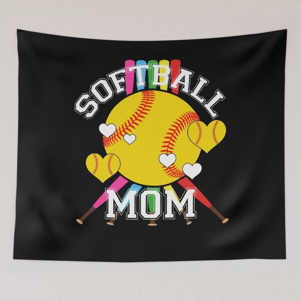 Item preview, Colorful Softball Mom Heart Bat Design designed and sold by LashondaGreen89.