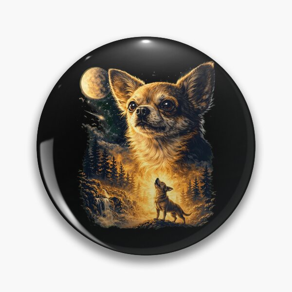 Item preview, Chihuahua Howling to The Moon Vintage Funny Chihuahua Dog designed and sold by OlyvieArt.