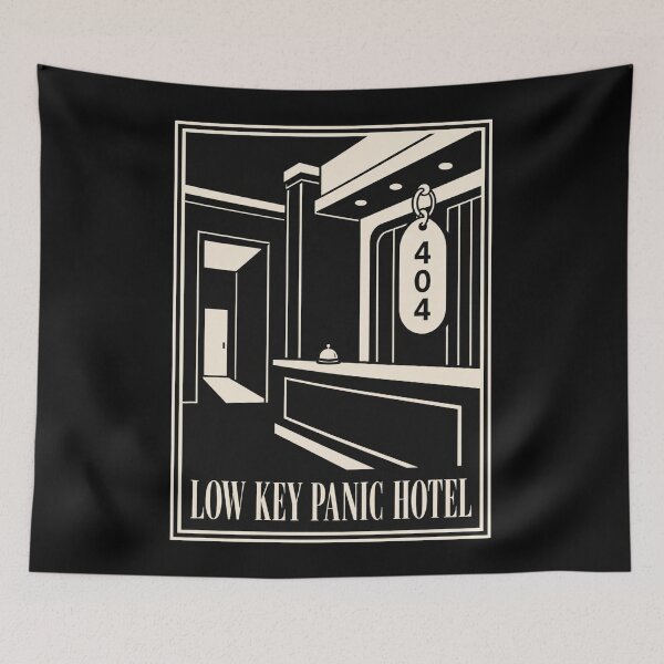 Item preview, Low Key Panic Hotel 404 T-Shirt – Funny Anxiety Humor Design designed and sold by Lyfeinsights.