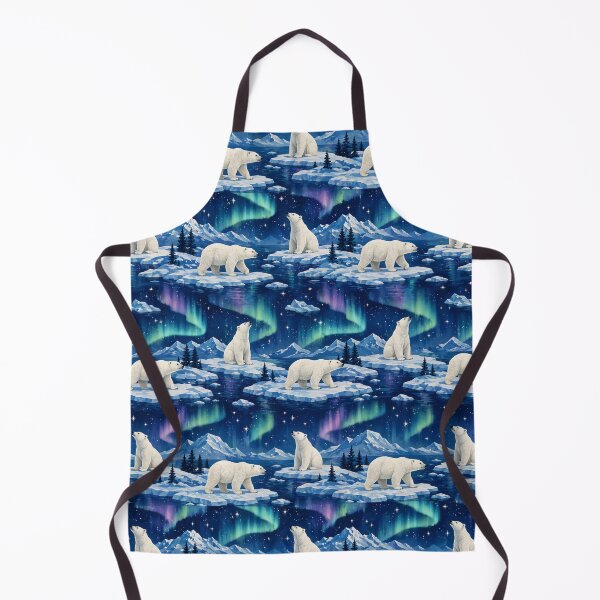 Item preview, Polar Bear Arctic Pattern – Northern Lights designed and sold by AnimalAirtistry.