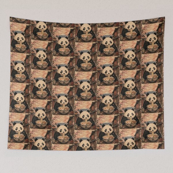 Item preview, Kawaii Panda Eating Ramen in Kyoto  designed and sold by merchxwear.