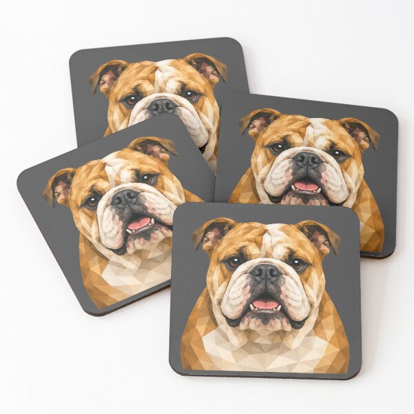 Item preview, Low Poly English Bulldog Portrait | Geometric Bulldog Dog Art designed and sold by TheClockOutClub.