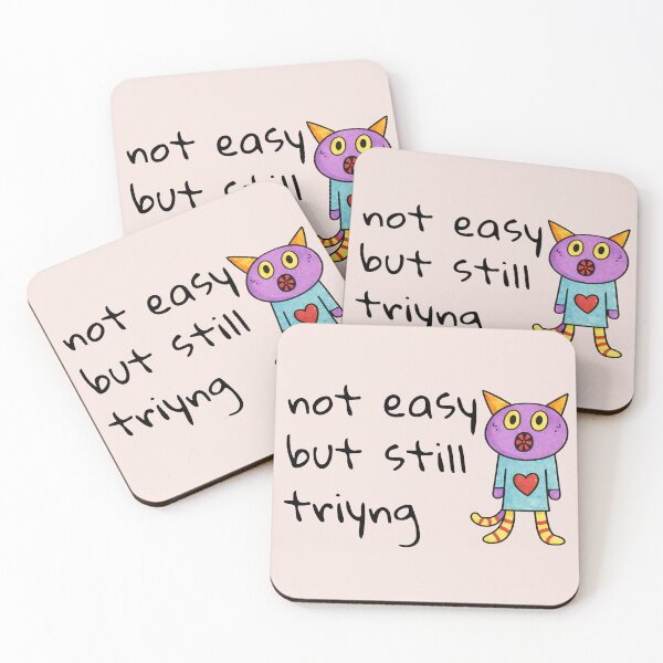 Item preview, Not Easy But Still Trying Cute Anxious Cat designed and sold by SoftBeing.