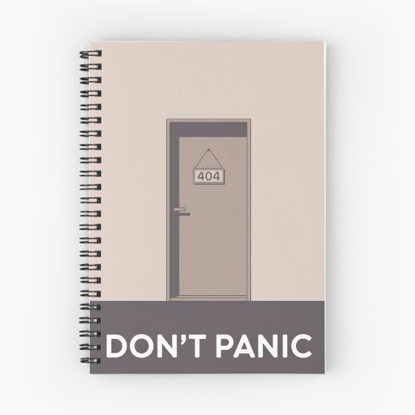 Item preview, Text art “Don’t panic”. Doors with a “404 error” sign designed and sold by GiriaGallery.
