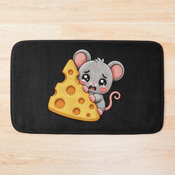 Item preview, Scared Baby Mouse Cheese Embroidery Patch designed and sold by ColorSplash123.