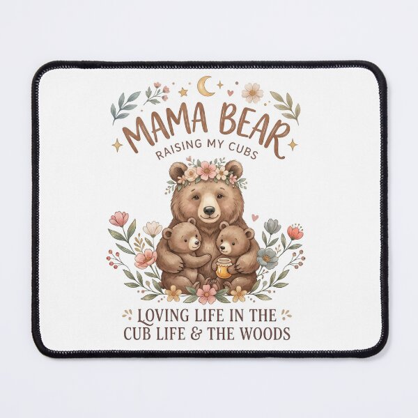 Item preview, Mama Bear Design | Raising My Cubs | Loving Life in the Cub Life & The Woods | Boho Floral Bear Art designed and sold by CUTE & FUN CREATIONS.