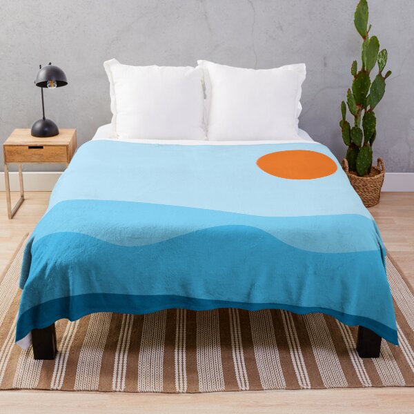 Item preview, Blue Ocean Waves with Orange Sunset Sky designed and sold by Ang.V.