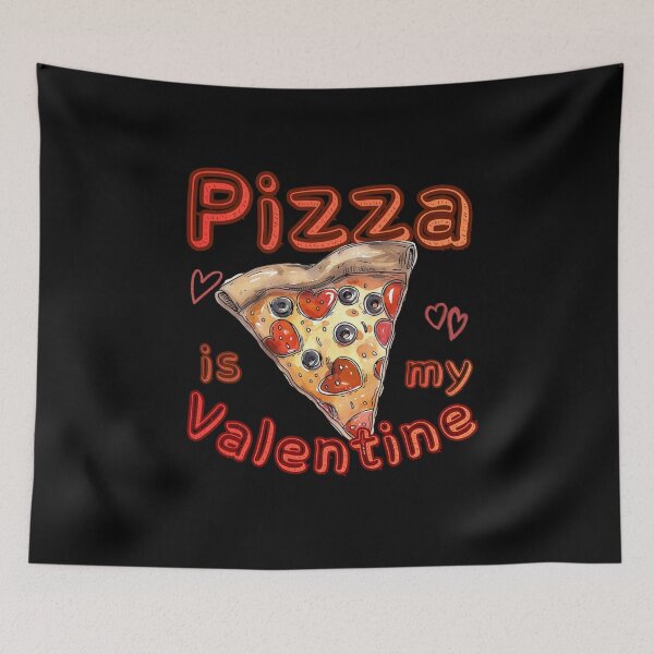 Item preview, Pizza Is My Valentine Heart Shaped Pepperoni Watercolor Art designed and sold by illeN-Art-World.