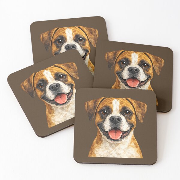 Item preview, Low Poly Boxer Dog Portrait | Geometric Boxer Dog Art designed and sold by ThreadTheory976.