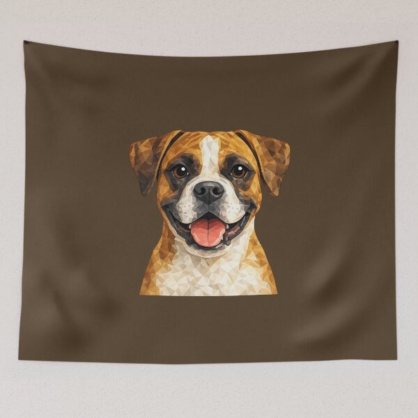 Item preview, Low Poly Boxer Dog Portrait | Geometric Boxer Dog Art designed and sold by ThreadTheory976.