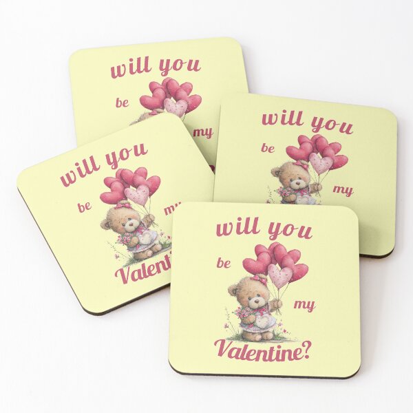 Item preview, "Will you be my Valentine?" teddy bear  decor  in vintage style designed and sold by illeN-Art-World.