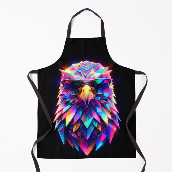 Item preview, Neon Geometric Eagle with Sunglasses – Cyberpunk Polygon Animal Art designed and sold by AnimalAirtistry.
