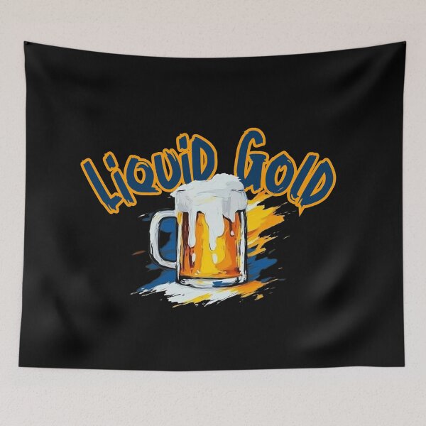 Item preview, Liquid Gold Frothy Beer Glass - Vintage Style Home Bar Decor designed and sold by illeN-Art-World.