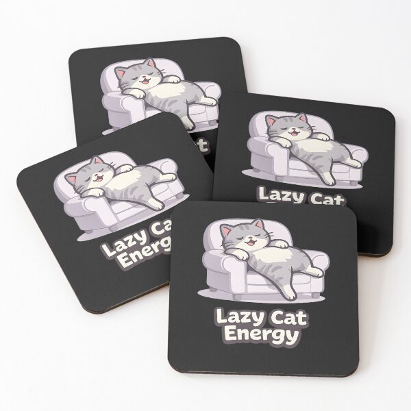 Item preview, Lazy Cat Energy Cute Relaxed Mood designed and sold by Dream-Fab.