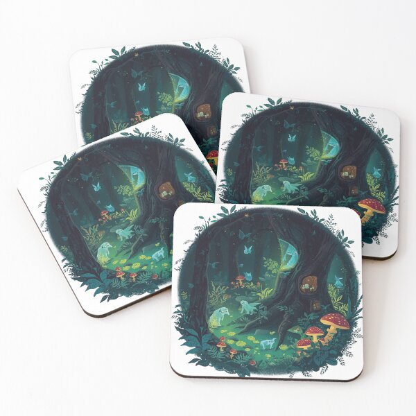 Item preview,  Bioluminescent Forest Spirits – Mystical Night Ecology designed and sold by catcurio.