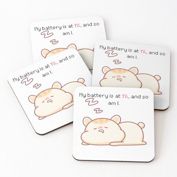 Item preview, My Battery is at 1 Percent and So Am I - Funny Hamster Burnout Quote designed and sold by Lush Aura Designs.