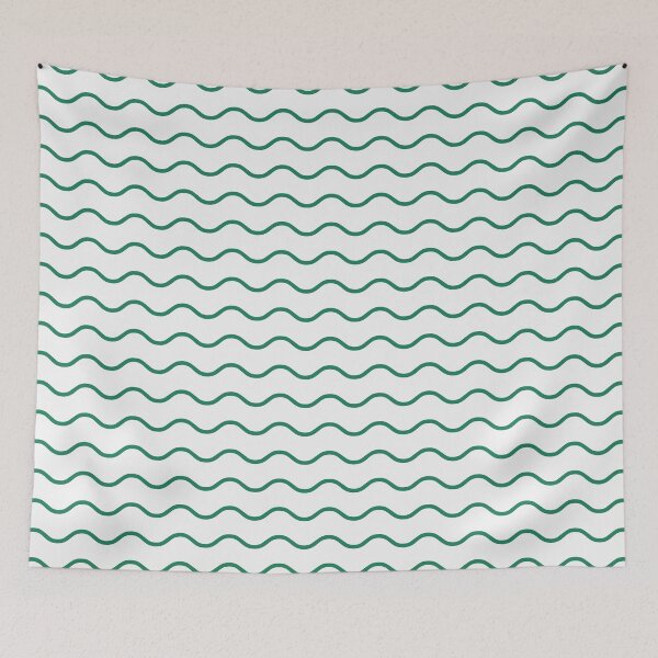 Item preview, White And Green Waves Pattern designed and sold by pattern-archive.